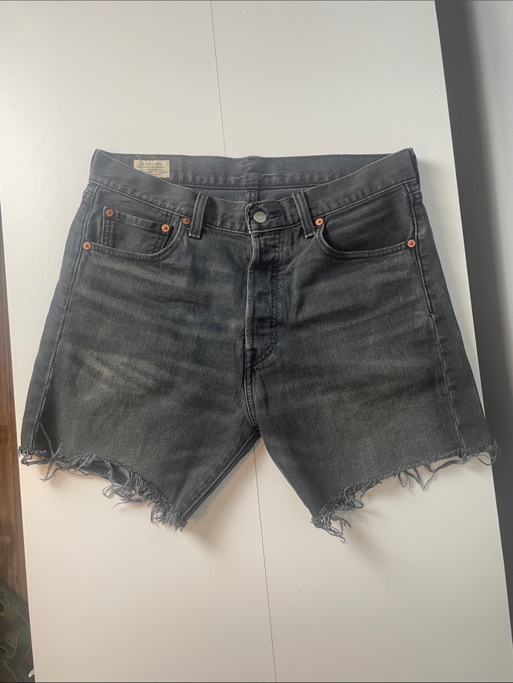 Levi's Black Jean Cutoff Shorts